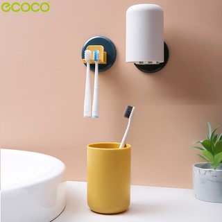 Ecoco ที่แขวนแปรงสีฟัน พร้อมแก้วน้ำบ้วนปาก มีให้เลือก 4 สี ที่วางแปรงสีฟัน แขวนติดผนัง