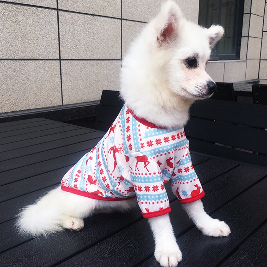 เสื้อผ้าสัตว์เลี้ยง-สุนัข-แมว-ลายการ์ตูนคริสต์มาส-ปีใหม่-chihuahua-poodle-happytime