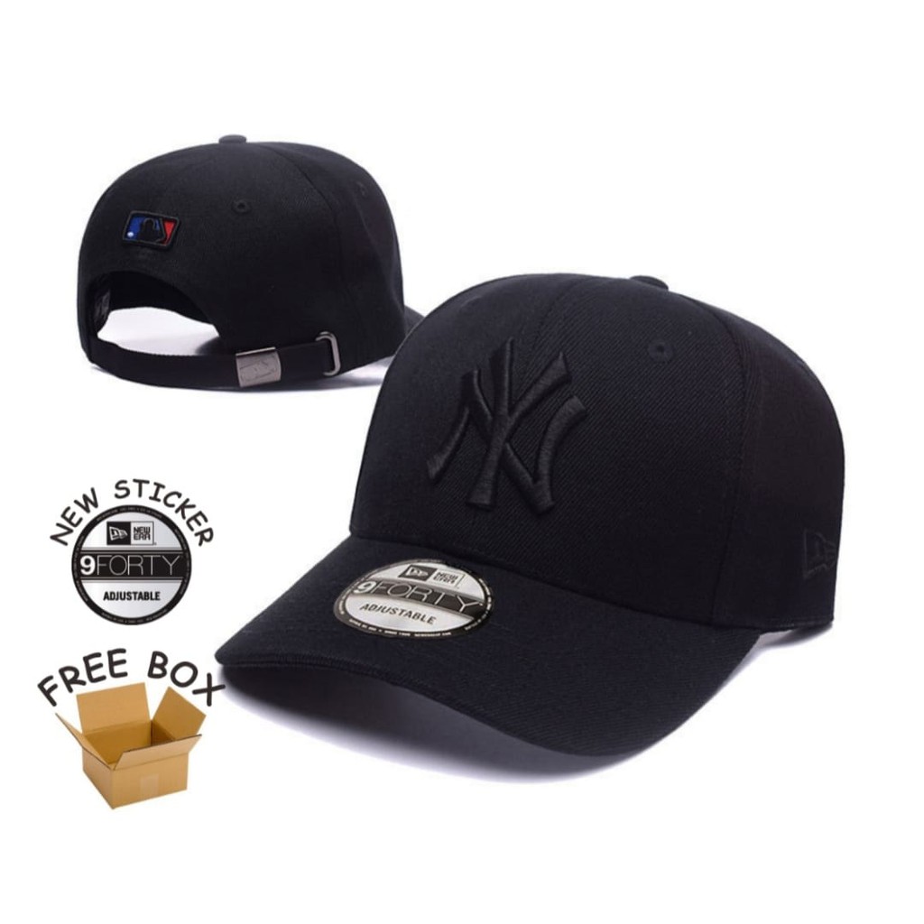 Topi NY สายรัดเบสบอล MLB New York Yankees Hitam Navy Putih สีดํา สีขาว ...