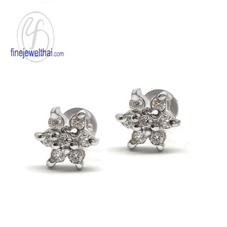 Finejewelthai ต่างหูเพชร-ต่างหูเงิน-เงินแท้ 925-ออกแบบพิเศษ-Silver-Design-Diamond CZ-Earring - E1080cz