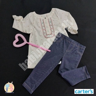 ของใหม่ เซตเสื้อกางเกงเด็กหญิง Carters คาร์เตอร์ เก๋ สไตล์คุณหนู