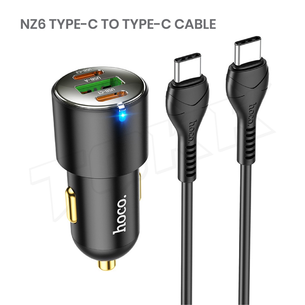 hoco-nz6-ที่ชาร์จในรถ-pd45w-3port-car-charger-หัวชาร์จ-ในรถ-หัวชาร์จเร็ว-5a-45w-quick-charge-3-0-pd-3-0