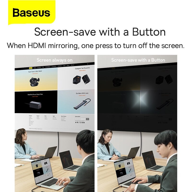 ภาพประกอบคำอธิบาย Baseus 6 in 1 Type C HUB USB อะแดปเตอร์ อุปกรณ์เสริมคอมพิวเตอร์ อุปกรณ์เชื่อมต่อ