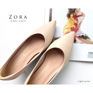 EARL GREY รองเท้าหนังแกะแท้ หนังนิ่ม พื้นนุ่ม มีซัพพอร์ตช่วงท้าย รุ่น Zora in Light pink