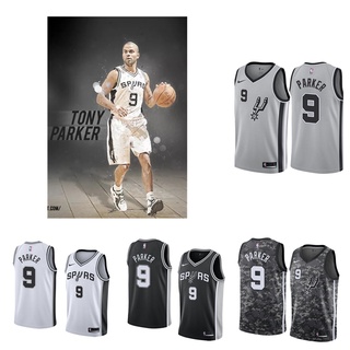 San Antonio Spurs #9 Tony Parker Vest Basketball Jersey เสื้อบาสเกตบอล