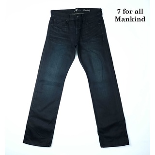 ยีนส์ 7 for all Mankind เอว 32 ผ้าด้านสีเข้ม ใหม่มาก ขากระบอก Made in USA