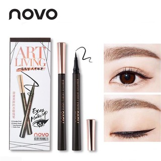 NOVO5188(ตัวใหม่ /ของแท้)  NOVO black fluent eyeliner โนโว อายไลน์เนอร์ ชนิดปลายพู่กัน