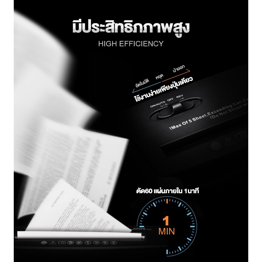 buguwu-เครื่องทำลายเอกสาร-อัตโนมัติ-a4-ย่อยกระดาษ-อุปกรณ์สำนักงาน-รุ่น-hm24-มีระบบเซฟตี้