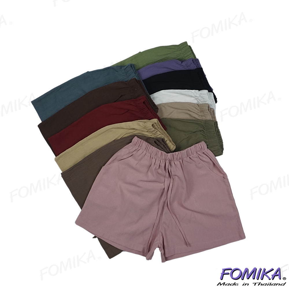 ภาพสินค้าFOMIKA​ 1 กางเกงขาสั้นลินิน กางเกงขาสั้นผู้หญิง กางเกงขาสั้นผ้าฝ้าย จากร้าน fnshop_official บน Shopee ภาพที่ 6