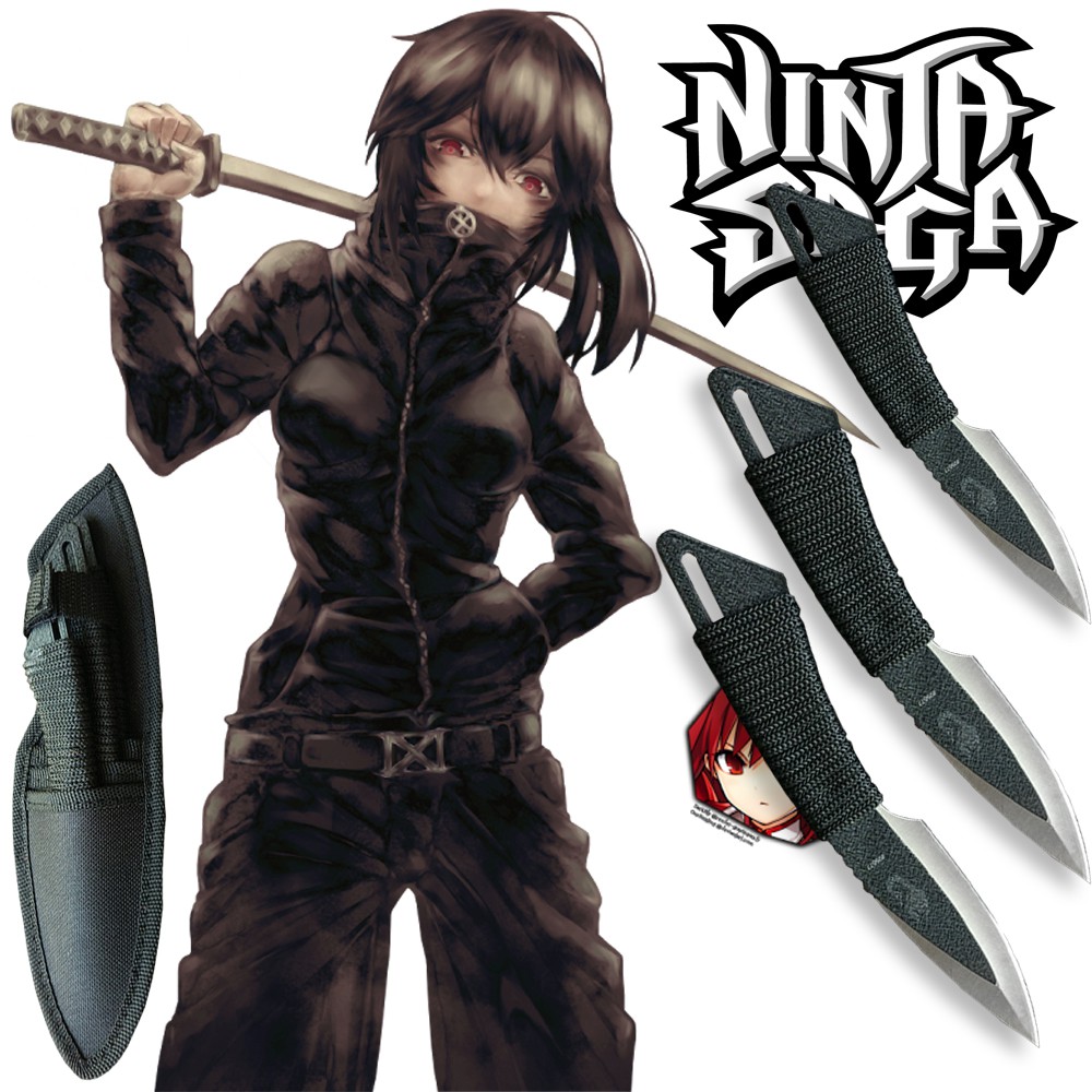 ninja-อาวุธนินจา-ชุด-3-เล่ม-knife-มีดสั้น-kunai-shiriken-ชูริเคน-มีดขว้าง-มีดปา-knives-รุ่น-011