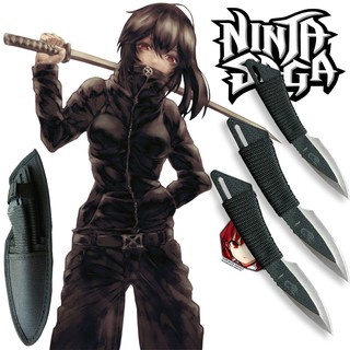 NINJA อาวุธนินจา ชุด 3 เล่ม Knife มีดสั้น Kunai Shiriken ชูริเคน มีดขว้าง มีดปา Knives รุ่น 011