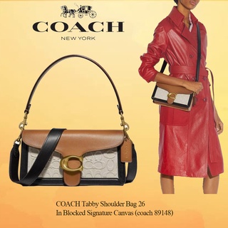 COACH Tabby Shoulder Bag 26 In Blocked Signature Canvas (coach 89148)