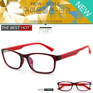 Fashion แว่นตากรองแสงสีฟ้า รุ่น 2347 C-4 สีแดงขาแดง ถนอมสายตา (กรองแสงคอม กรองแสงมือถือ) New Optical filter