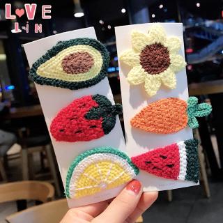 【Lovelin】1 spot headdress autumn and winter fruit wool bb clip cute net red hairpin hairpin children hairpin side clip hairpin jewelry bangs clip word clip Korean hair accessories hairpin