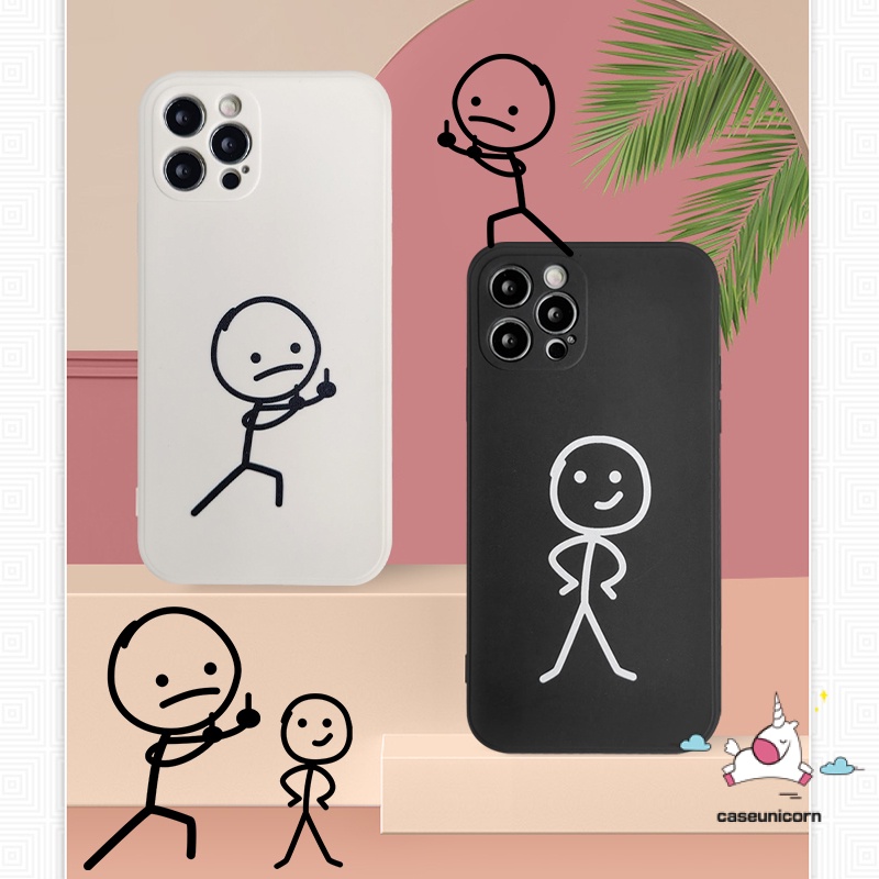 ภาพสินค้าFunny Cartoon Couple Phone Case for iPhone 13 11 12 Pro Max XR X XS MAX 6 6S 7 8 Plus Cute Line Character Soft Cover จากร้าน caseunicorn.th บน Shopee ภาพที่ 6