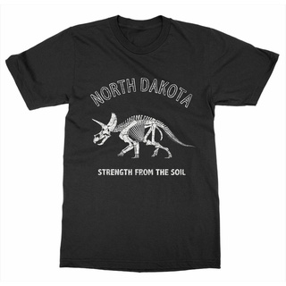 เสื้อยืดผ้าฝ้ายพิมพ์ลายขายดี เสื้อยืด พิมพ์ลายกราฟิก Dakota of the North Patriot Capital Dino สําหรับผู้ชาย