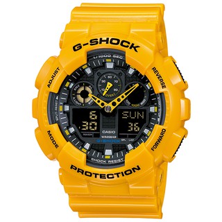 G-SHOCK นาฬิกาข้อมือ รุ่น GA-100A-9A (สีเหลือง/Yellow)