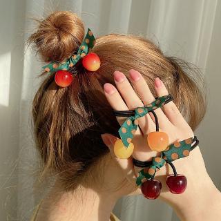 Fashion Cherry Hair Ropes Rubber Band Cute Hair Tie for Women Girl Hair Accessories Elastic Scrunchies Ponytail