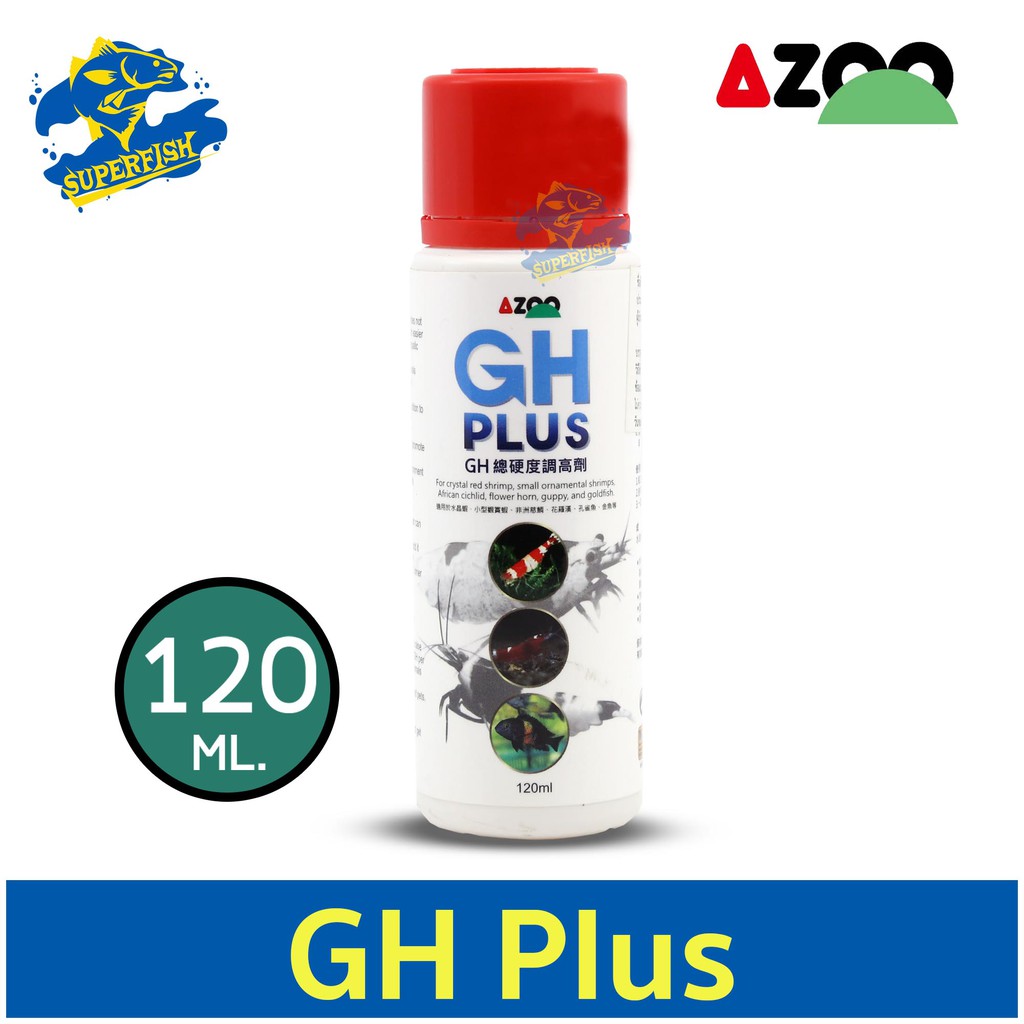 ภาพหน้าปกสินค้าAZOO GH Plus 120 ml. สูตรน้ำ สำหรับปรับค่า GH / KH / AZOO MinEral Plus จากร้าน superfishshop บน Shopee