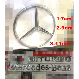 Mercedes Benz BITurbo KOMPRESSOR อักษร เบนซ์ โลโก้ ยี่ห้อ ตรา แป้น แตร สัญลักษณ์ สติ๊กเกอร์ 3M LOGO BADGE STICKER CHORME