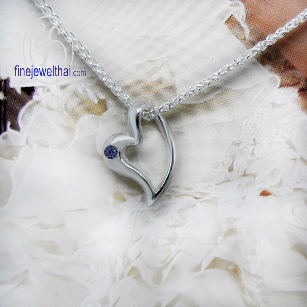 จี้ไพลินแท้-จี้เงิน-พลอยประจำราศี-เสริมดวง-blue-sapphire-birthstone-silver-pendant-p1029bl