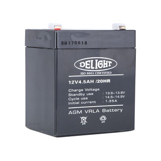 แบตเตอรี่แห้ง แบตเตอรี่แห้ง DELIGHT 12V 4.5AH ไฟฉาย ไฟฉุกเฉิน งานระบบไฟฟ้า DRY BATTERY DELIGHT 12V 4.5AH