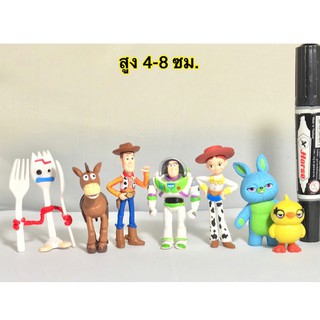 firstbuy_โมเดลรวมเซต หุ่น ToyStory  ภาค 4 ทั้ง 7 ตัว สูง 4-8 ซม.