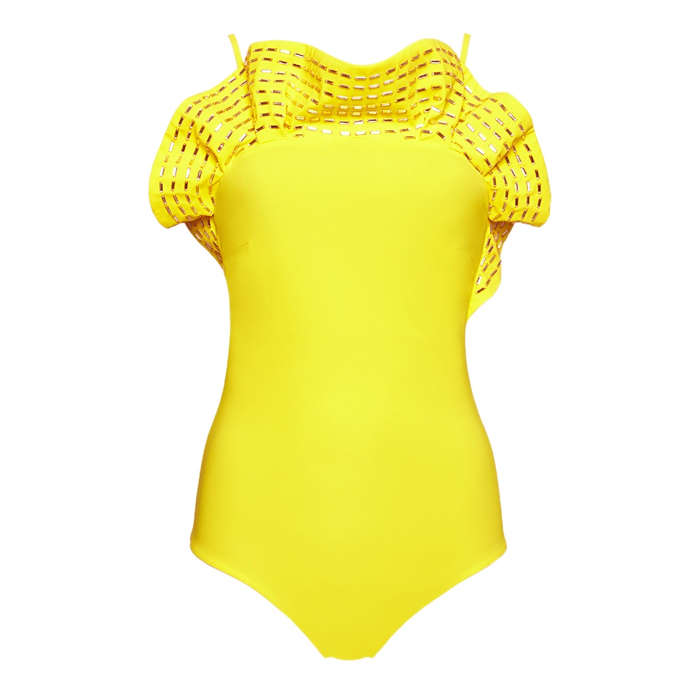 angelys-balek-ชุดว่ายน้ำ-beaded-ruffle-swimsuit-รุ่นfw20sw00700806-สีเหลือง