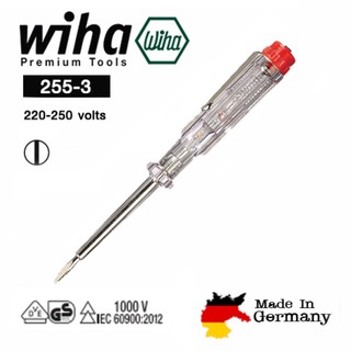 สินค้า Wiha Made in Germany ไขควงวัดไฟ 255-3 ไฟสว่างชัดเจน ปลายแข็ง คุณภาพดี สินค้าของแท้ 100% ออกใบกำกับภาษีได้