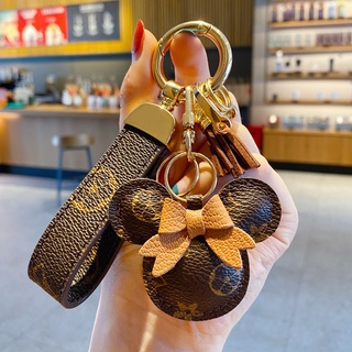 พวงกุญแจหนัง จี้ลูกบอล ห้อยพู่ โลหะ สวยหรู DIY สําหรับห้อยกระเป๋าเป้สะพายหลัง กุญแจรถยนต์