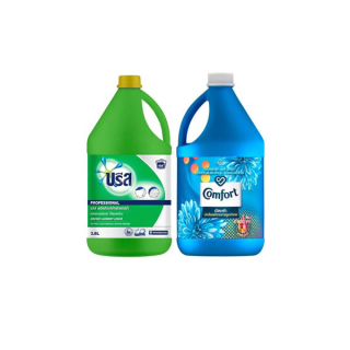 บรีส ผลิตภัณฑ์ซักผ้าชนิดน้ำ 3.4 ลิตร+ คอมฟอร์ท น้ำยาปรับผ้านุ่ม อัลตร้า สีฟ้า 3.3 ลิตร