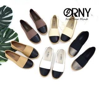 เช็ครีวิวสินค้าOY88 ORNY(ออร์นี่)® x Espadrilles รองเท้าผ้าใบ พื้นยางไม่ลื่น รองเท้าเอสปาดริล รองเท้าส้นแบน