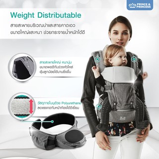 ภาพขนาดย่อของภาพหน้าปกสินค้าPrince&Princess เป้อุ้มสำหรับเด็กแรกเกิด  3 ปี Haenim 9 Hipseat Carrier จากร้าน babygiftretail บน Shopee ภาพที่ 3