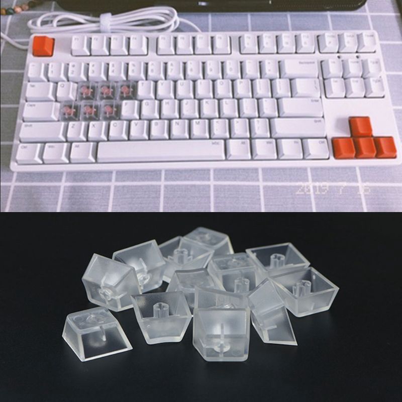 ภาพหน้าปกสินค้าNIKI 10Pcs Transparent ABS Keycaps Mechanical keyboard Keycaps Matte Backlit Keycaps