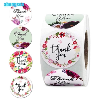 (Abongsea) สติกเกอร์ฉลาก Thank You ลายดอกไม้ สําหรับติดตกแต่งงานแต่งงาน 500 ชิ้น