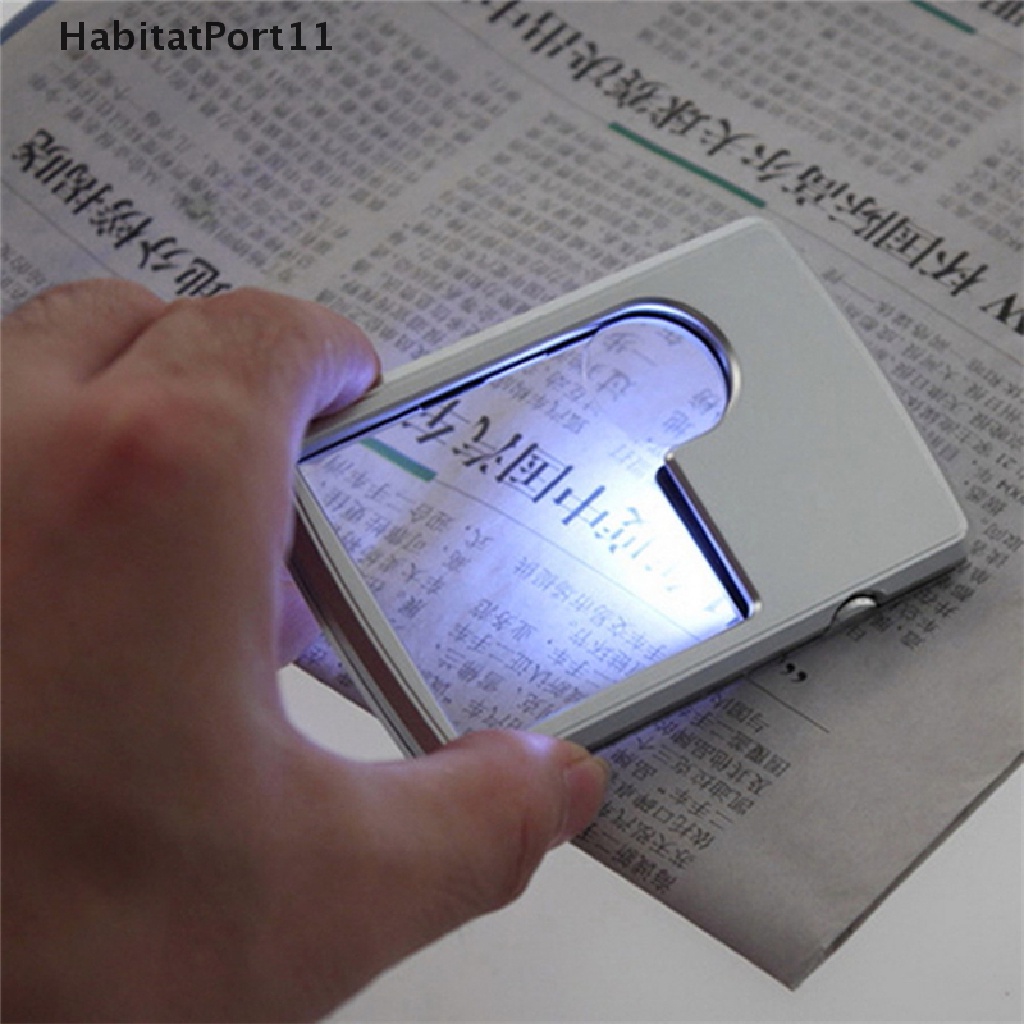 ภาพหน้าปกสินค้าHabitatp แว่นขยาย 3x6x ไฟ LED แว่นขยายเครื่องประดับ บัตรเครดิต เลนส์แว่นขยาย ใหม่