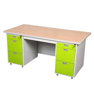 Desk DESK STEEL 159.5cm DP-52-33-GG GREEN Office furniture Home &amp; Furniture โต๊ะทำงาน โต๊ะทำงานเหล็ก LUCKY WORLD DP-52-3