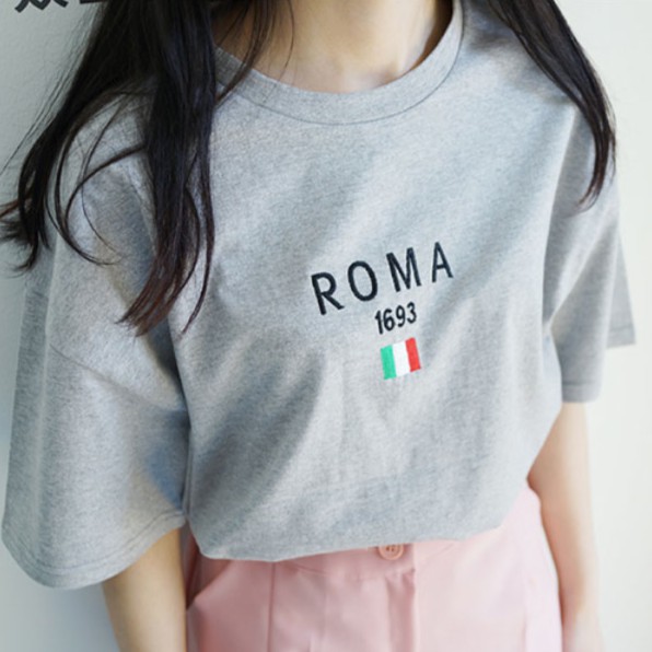 เสื้อยืดเกาหลี-สีขาว-เทา-เขียว-i-roma