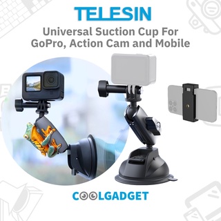 ภาพหน้าปกสินค้า[ส่งใน🇹🇭]Telesin Suction Cup ตัวดูดติดกระจกพร้อมขาปรับ 360 องศา แน่นแข็งแรง ใช้ได้ทั้ง GoPro, Action Cam และมือถือ ที่เกี่ยวข้อง