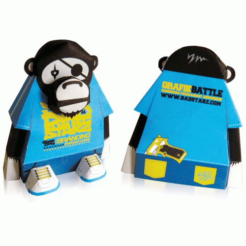 ของเล่นโมเดลกระดาษลิง-monkey-badstarz-papercraft