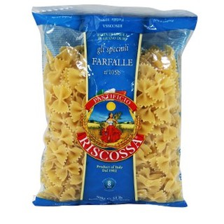 RISCOSSA Farfalle #105 500 g. เส้นพาสต้าพรีเมี่ยม ฟาร์ฟาวเล เบอร์105 นำเข้าจากอิตาลี 100% ขนาด 500g [RI17]