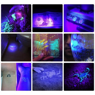 ไฟฉาย UV LED ALONEFIRE SK68uv LED UV Flashlight Purple Violet 365nm Light Adjustable focal Scorpion money Detection Lamp