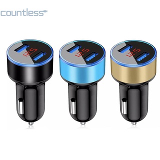 อะแดปเตอร์ชาร์จโทรศัพท์มือถือดิจิทัล พอร์ตคู่ 3.1A USB สําหรับรถยนต์ [countless.th]