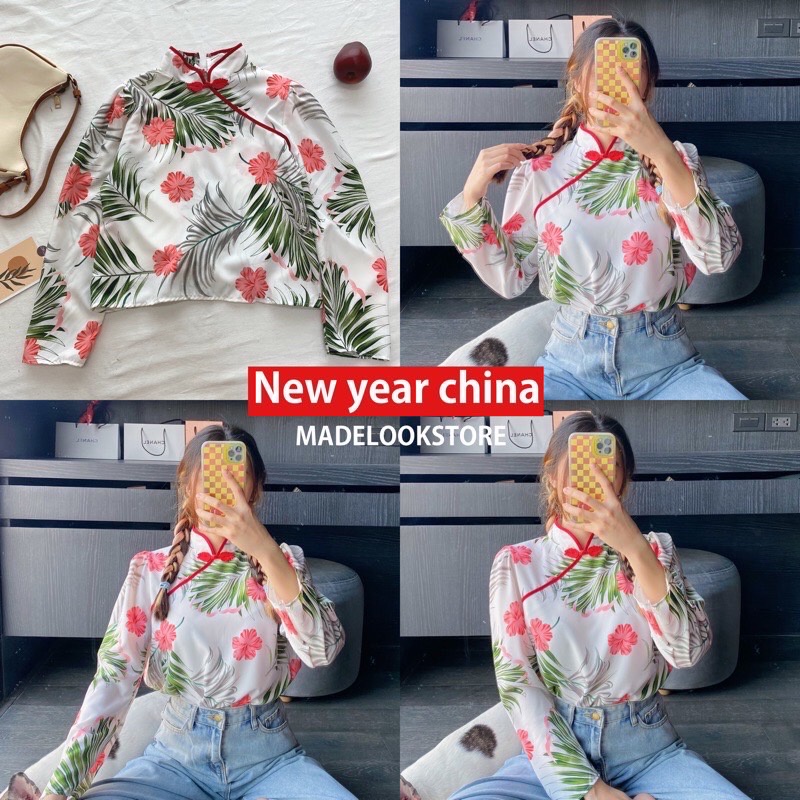 เสื้อกี่เพ้า-เสื้อคอจีนแขนยาว-เสื้อคอจีน-ตรุษจีน-ใส่รับอั่งเปาตรุษจีนนี้ค่าา-เสื้อตรุษจีน-2022