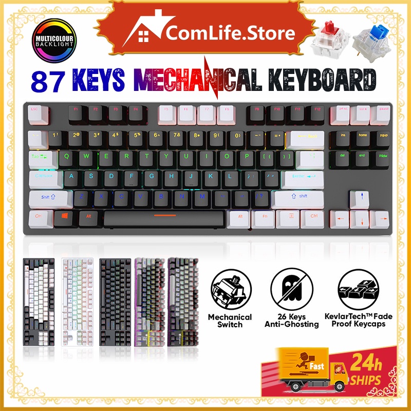 HTO Mechanical Keyboardคีย์บอร์ดเกมผสมสีปุ่มกด True Mechanical Keyboard PC Keyboard RGB Gaming RGB Leaven
