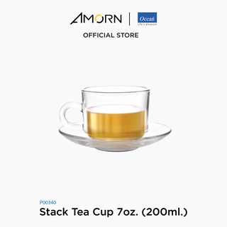 JJGLASS - (Ocean) P00340 Stack Tea Cup [1กล่อง(6ใบ)]- แก้วเพลย์บอย แก้วโอเชี่ยนกลาส Cup 7oz. ( 200 ml.)