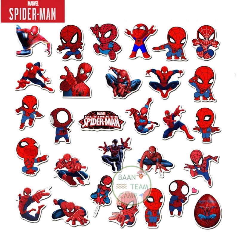 สติ๊กเกอร์-spider-man-102-สไปเดอร์แมน-35ชิ้น-spiderman-marvel-มาเวล-แมงมุม-spider-man-ironman-ไอรอนแมน-สไปเดอแมน-ฮัค-man