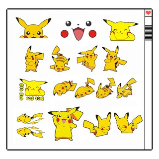 สติกเกอร์ติดรถยนต์ ลายการ์ตูน Pokemon GO Pikcachu น่ารัก แบบสะท้อนแสง กันน้ำ สำหรับตกแต่งรถยนต์ หน้าต่าง ประตู
