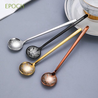 Epoch ช้อนกวนไอศกรีมช้อนกาแฟสําหรับปิคนิคบนโต๊ะอาหารค๊อกเทลหลากสี