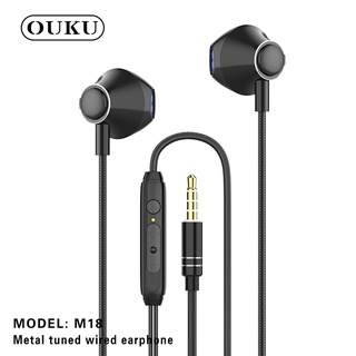 ภาพหน้าปกสินค้าOUKU M18 หูฟัง Metal tuned Wired earphone in-ear แจ็ค 3.5 mm พร้อมไมโครโฟนในตัว สำหรับมือถือ แท็บเล็ต โน็ตบุ๊ค พร้อมส่ง ที่เกี่ยวข้อง